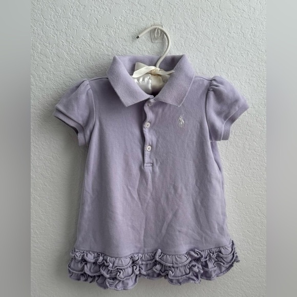 Ralph Lauren Other - Ralph Lauren purple baby girl polo ruffle dress 9-12m